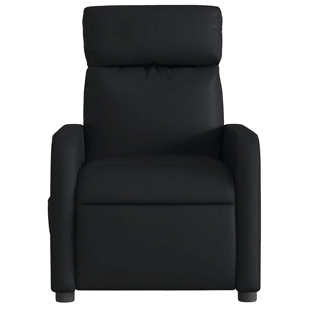 Električni masažni naslonjač od umjetne kože crni