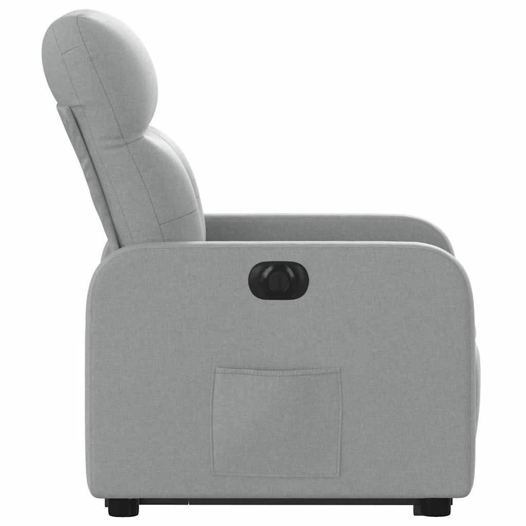 Električni naslonjač na podizanje svjetlosivi od tkanine