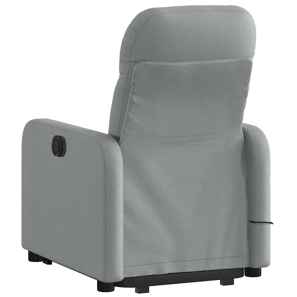 Električni masažni naslonjač na podizanje tkanina svjetlosivi