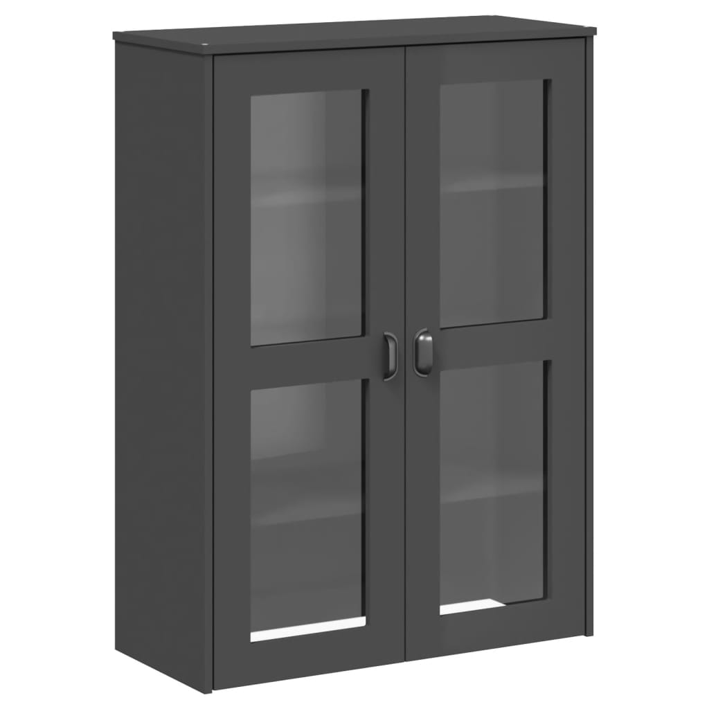 Visoka komoda VIKEN antracit siva 80x40x200 cm masivna borovina