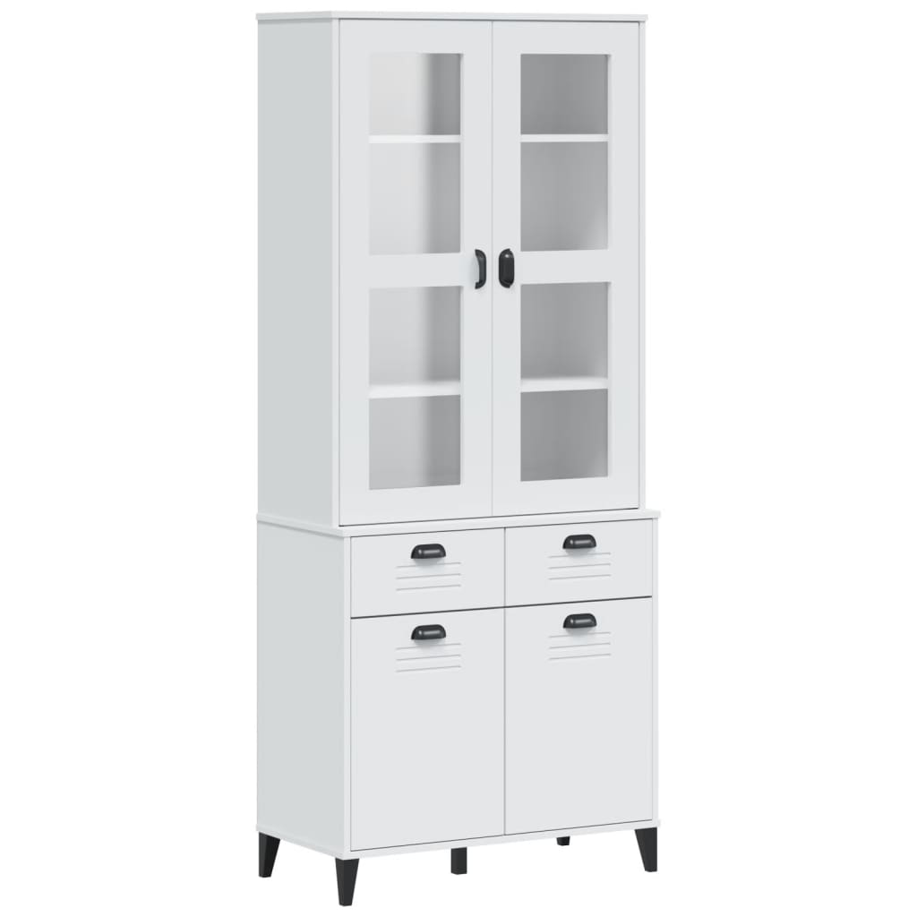 Visoka komoda VIKEN bijela 80 x 40 x 190 cm od masivne borovine