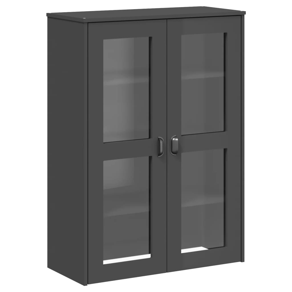 Visoka komoda VIKEN antracit siva 80x40x190 cm masivna borovina
