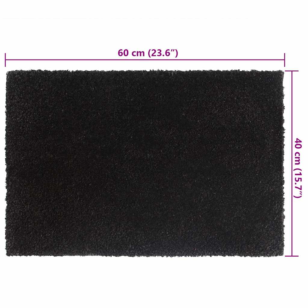 Otirači 2 kom crni 40 x 60 cm čupavi od kokosovih vlakana