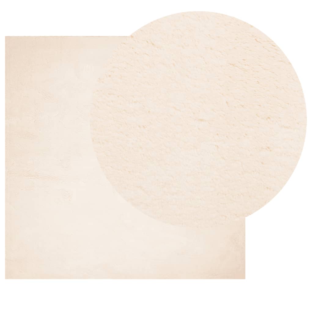 Tepih HUARTE kratkih vlakana mekani i perivi bež 120x120 cm