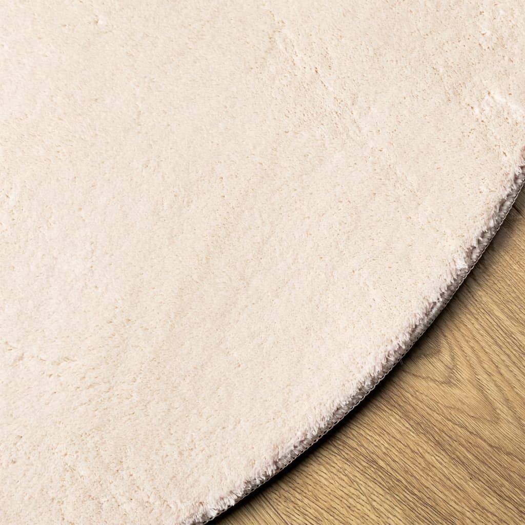 Tepih HUARTE kratkih vlakana mekani i perivi bež Ø 100 cm