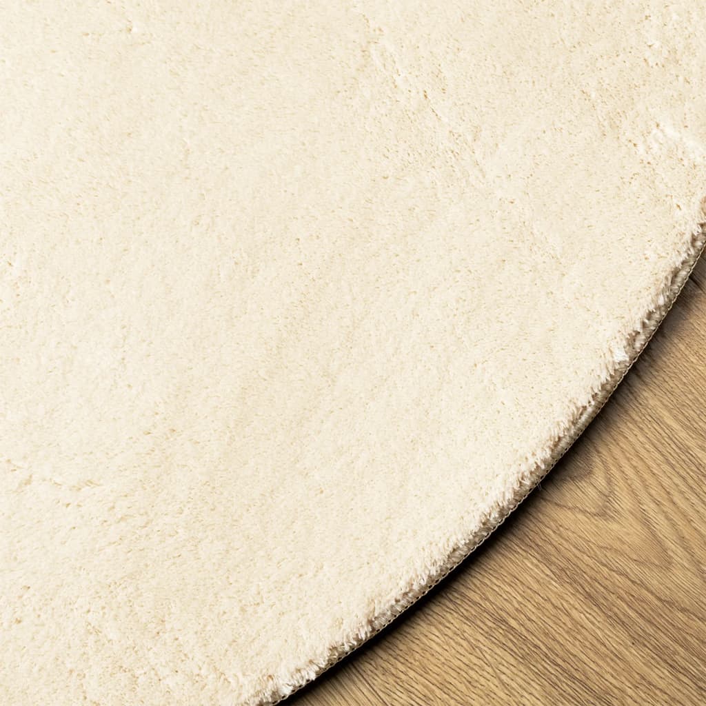 Tepih HUARTE kratkih vlakana mekani i perivi krem Ø 120 cm