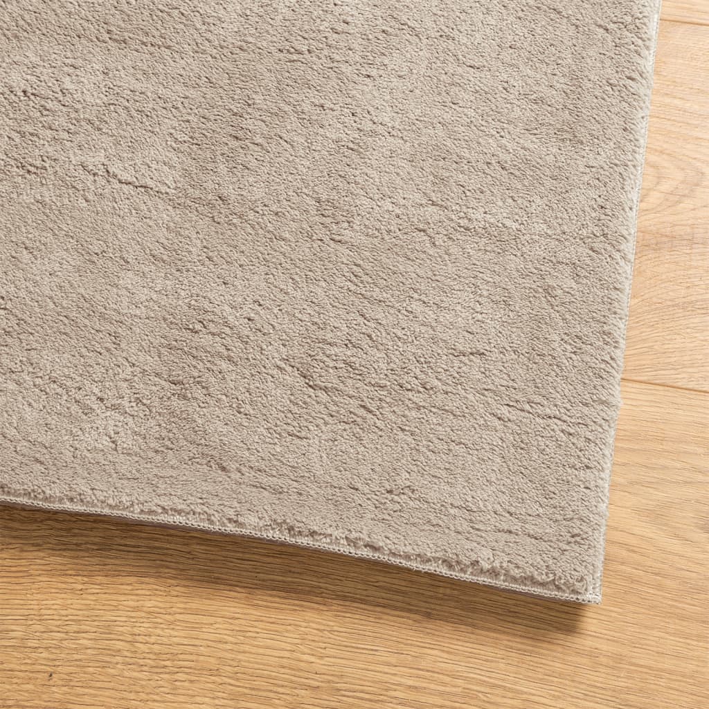 Tepih HUARTE kratka vlakna mek i periv boja pijeska 240x240 cm