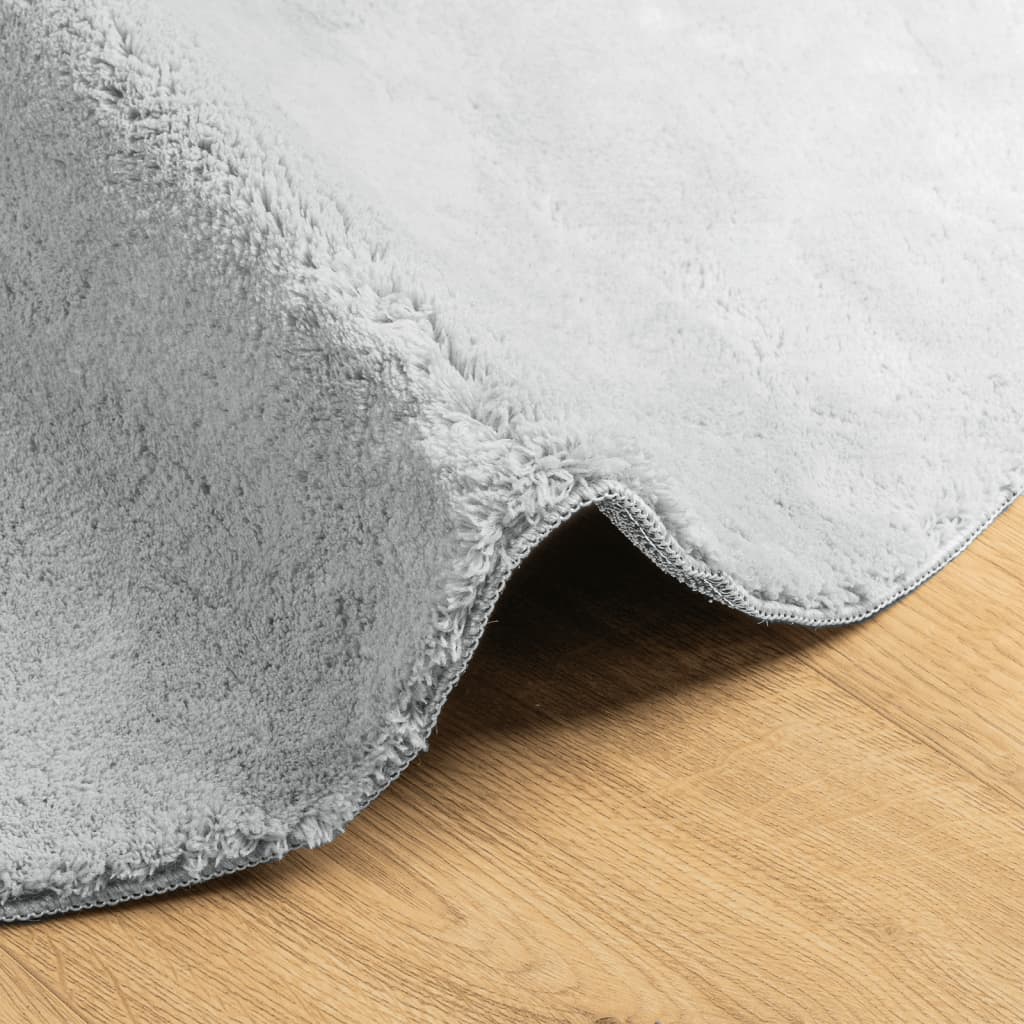 Tepih HUARTE kratkih vlakana mekani i perivi sivi Ø 80 cm