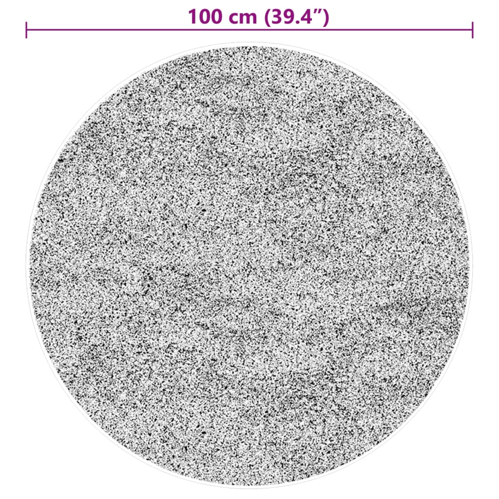 Tepih HUARTE kratkih vlakana mekani i perivi sivi Ø 100 cm