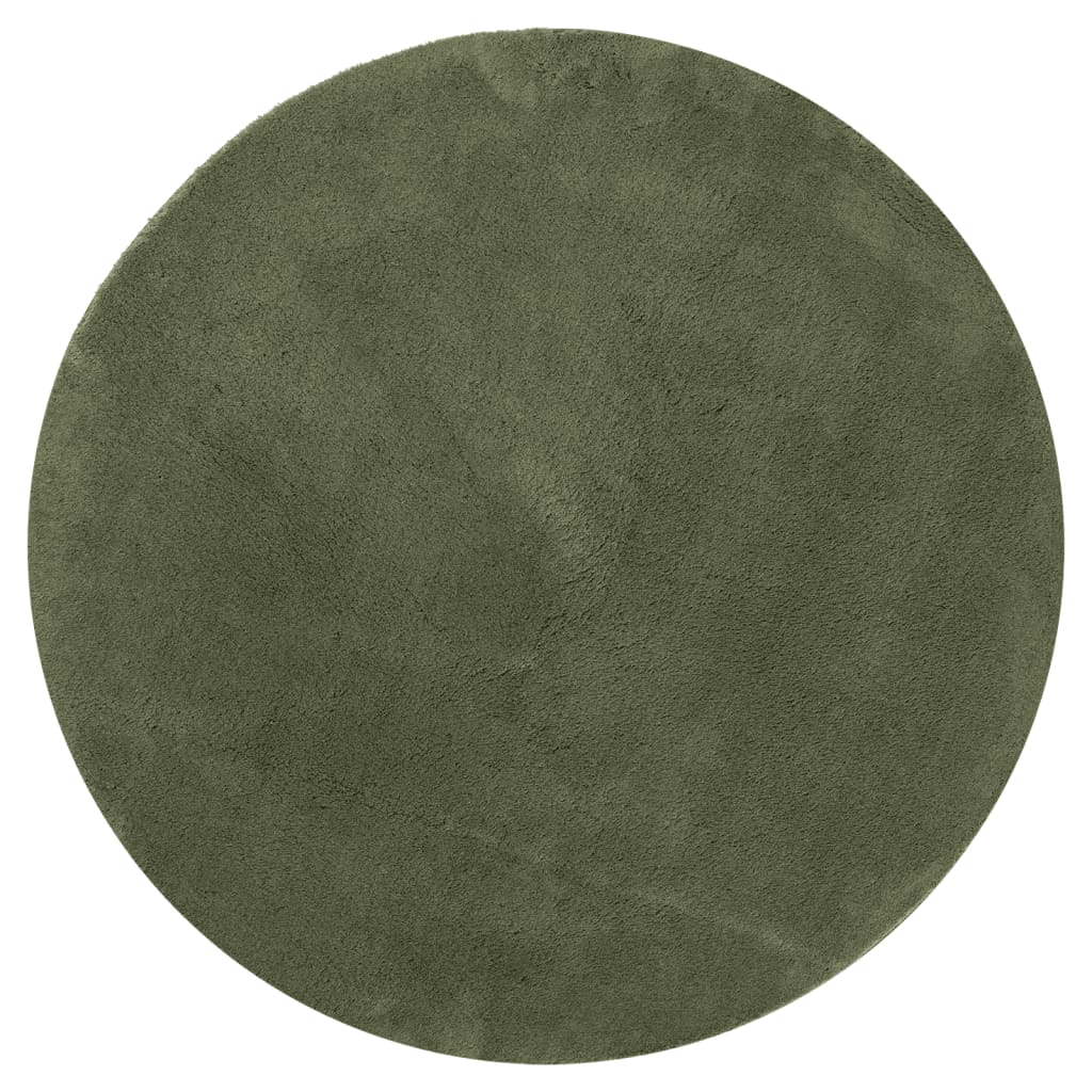 Tepih HUARTE kratkih vlakana mekani i perivi zeleni Ø 100 cm