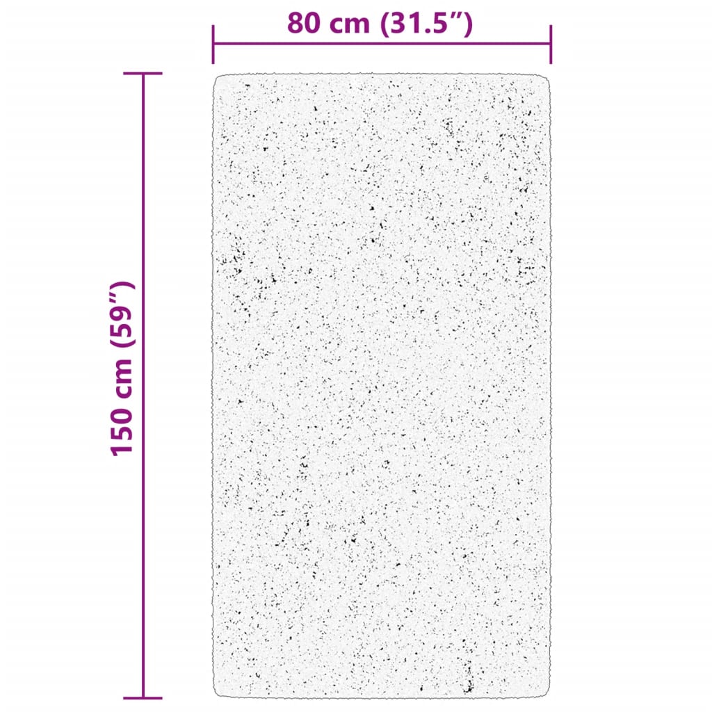 Tepih HUARTE kratkih vlakana mekani i perivi crni 80x150 cm