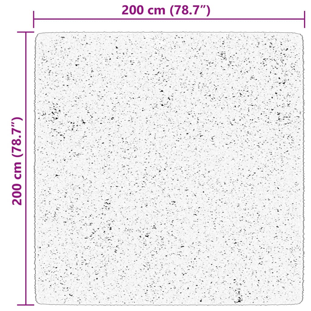 Tepih HUARTE kratkih vlakana mekani i perivi crni 200x200 cm