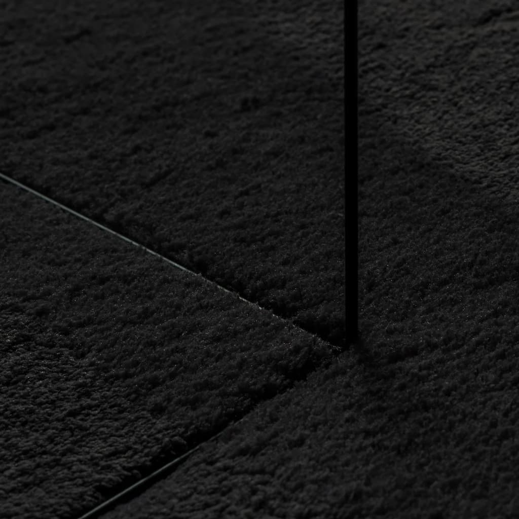 Tepih HUARTE kratkih vlakana mekani i perivi crni 240x240 cm