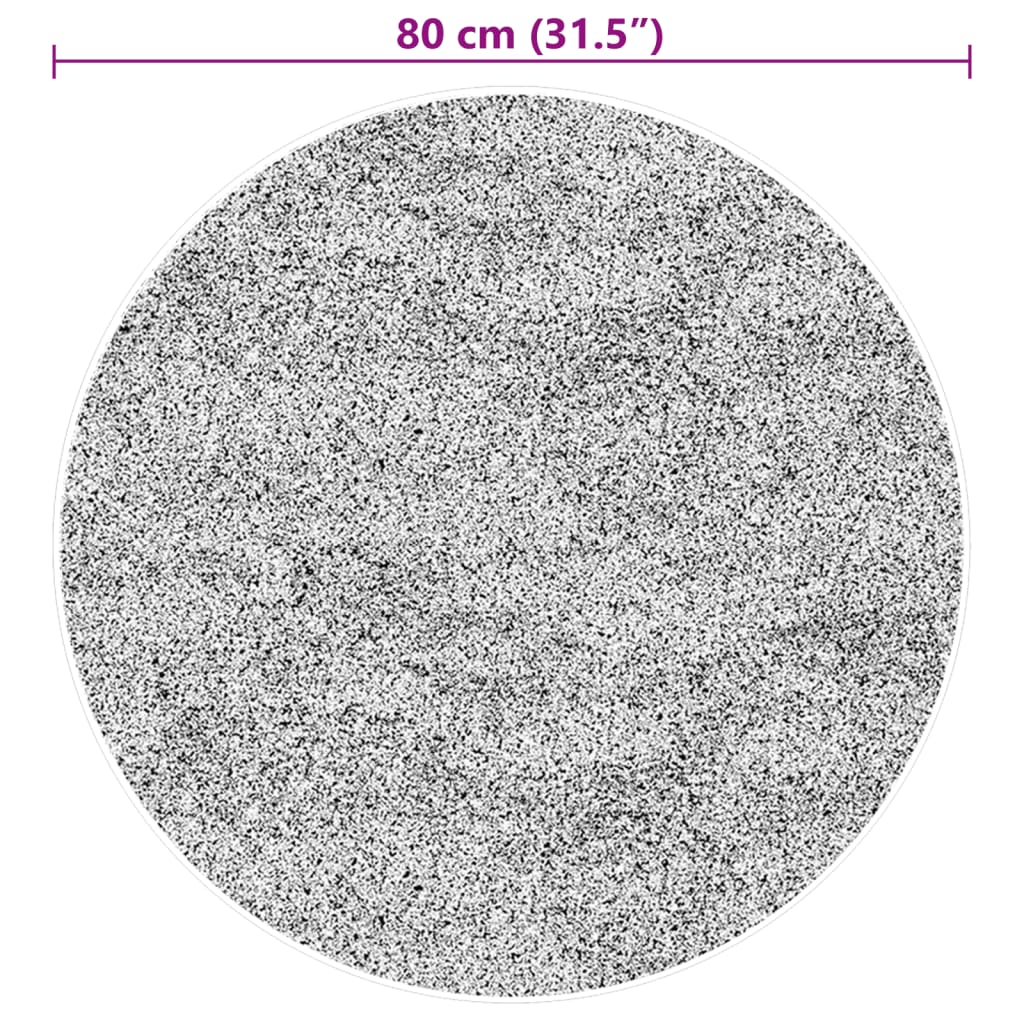 Tepih HUARTE kratkih vlakana mekani i perivi crni Ø 80 cm