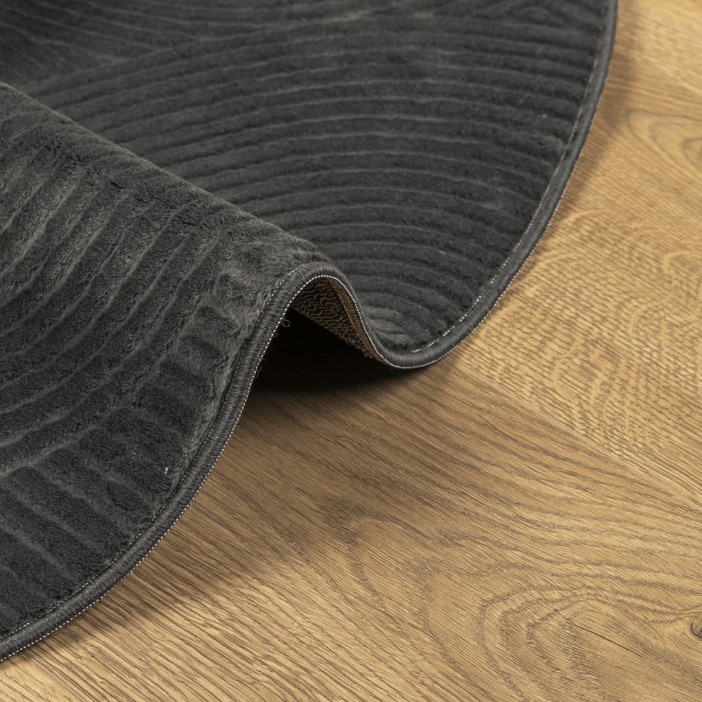 Tepih IZA kratka vlakna skandinavski izgled antracit Ø 100 cm