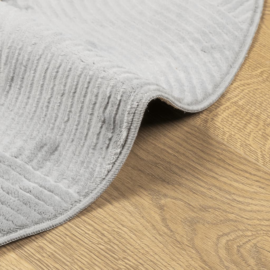 Tepih IZA kratkih vlakana skandinavski izgled sivi Ø 100 cm
