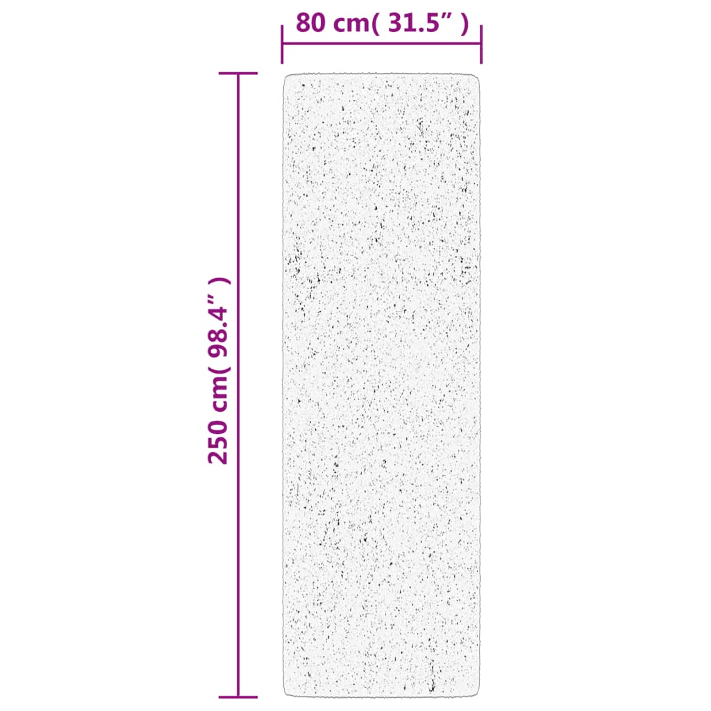 Tepih OVIEDO kratkih vlakana sivi 80 x 250 cm