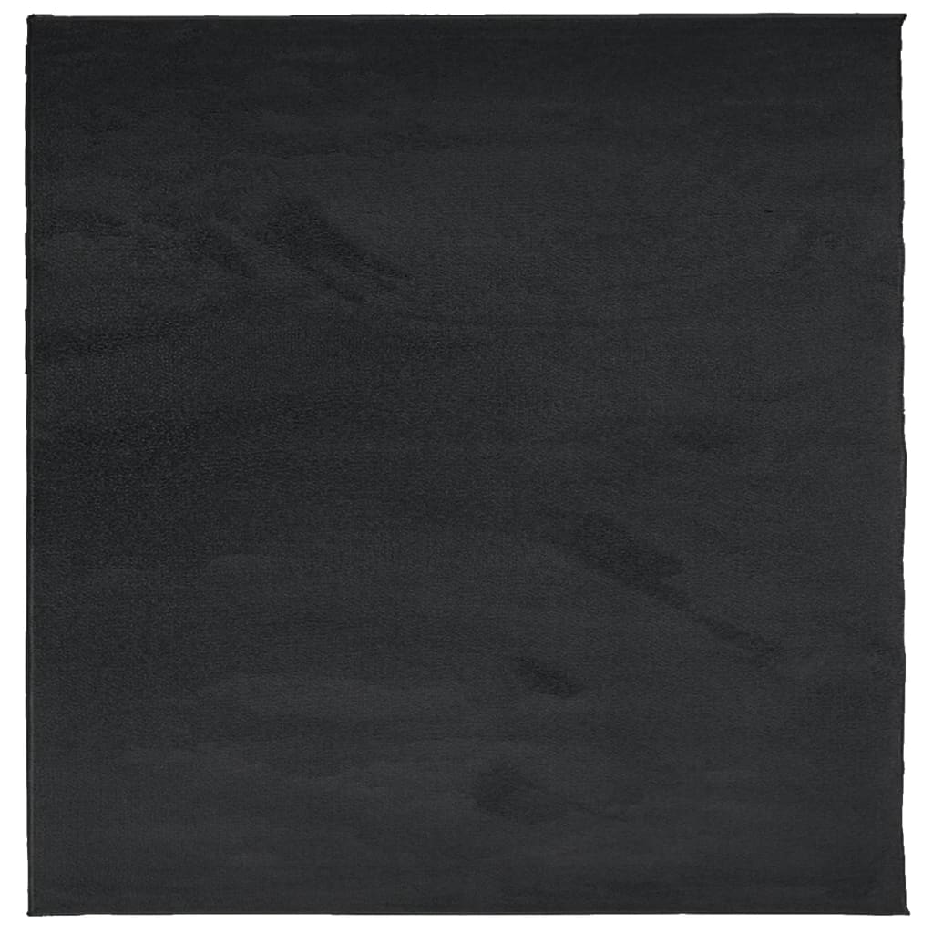 Tepih OVIEDO kratkih vlakana crni 120 x 120 cm