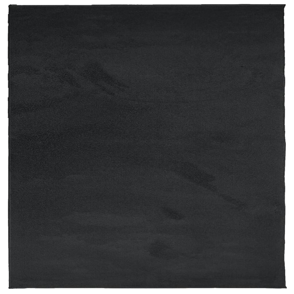 Tepih OVIEDO kratkih vlakana crni 200 x 200 cm