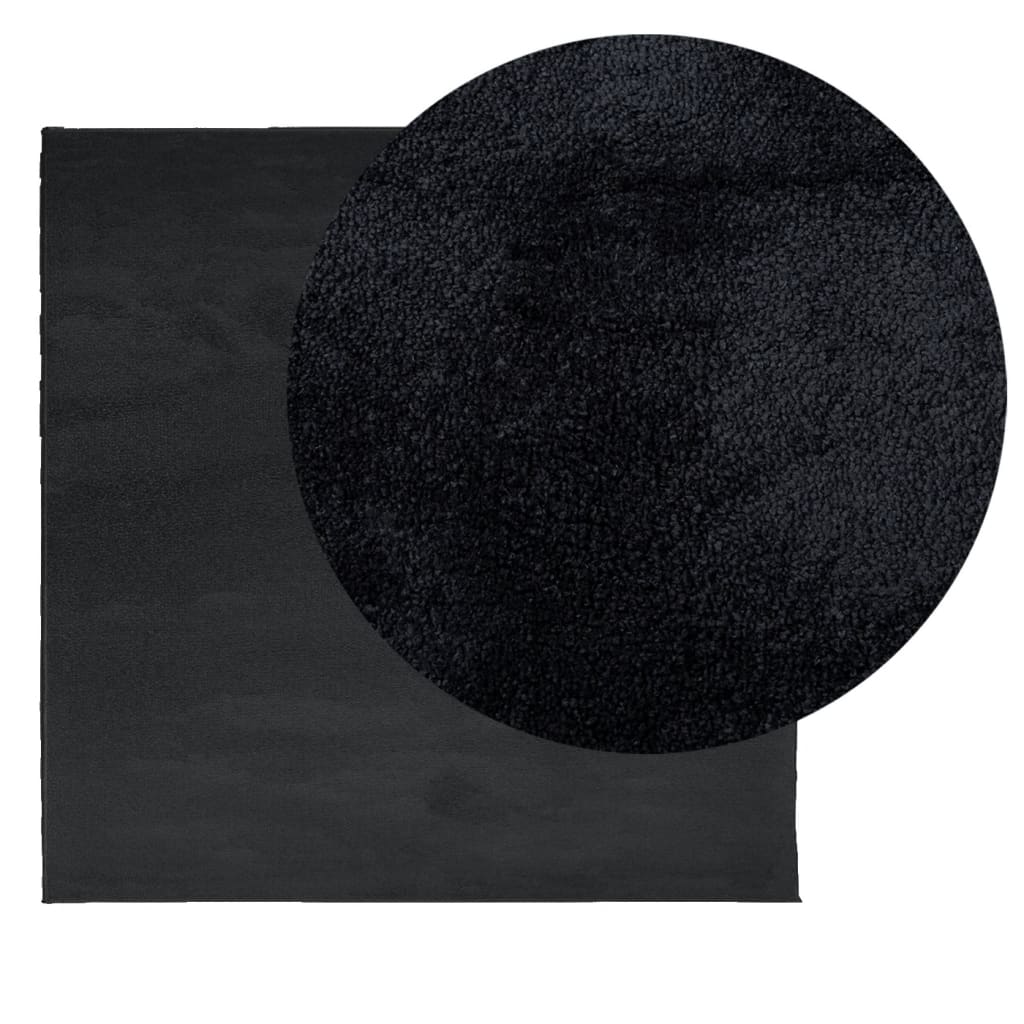 Tepih OVIEDO kratkih vlakana crni 240 x 240 cm