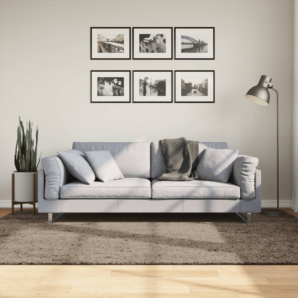 Tepih ISTAN s visokim vlaknima sjajni izgled sivi 160 x 230 cm