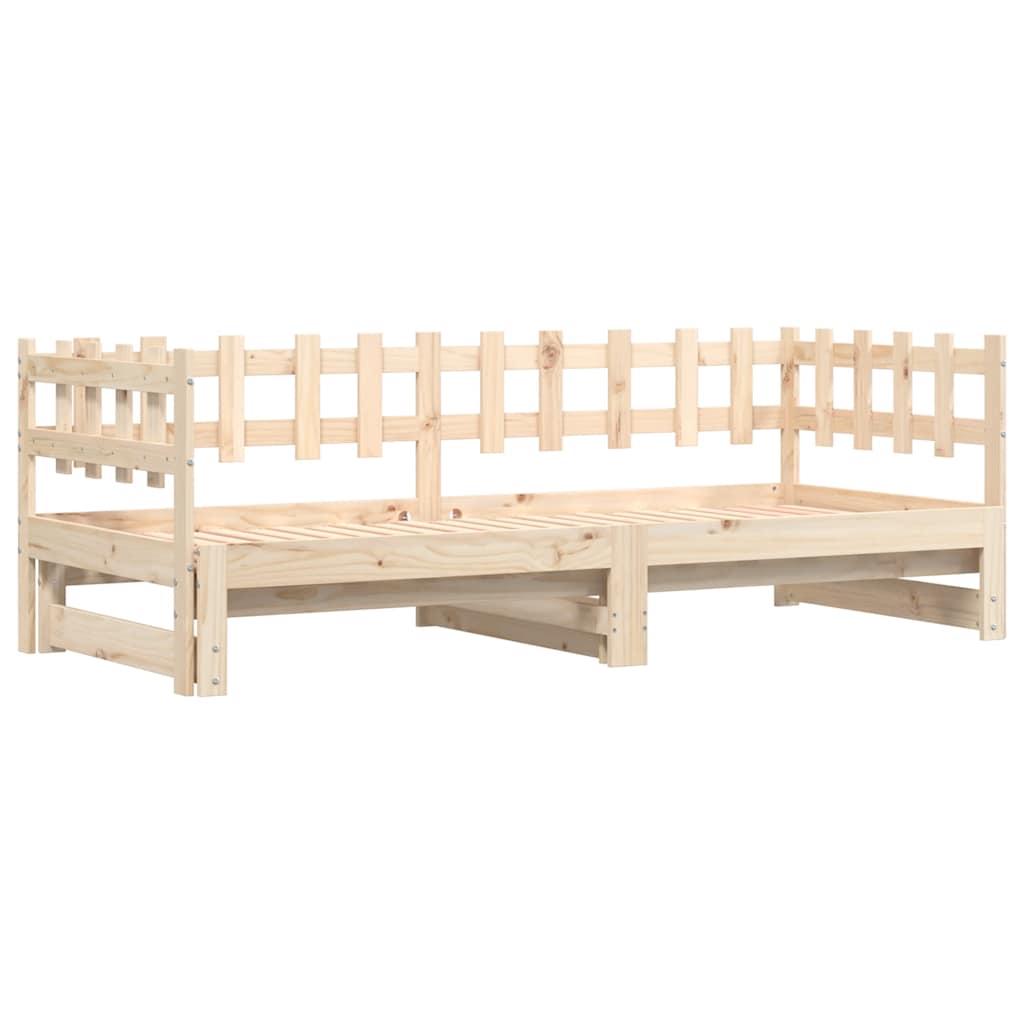 Dnevni ležaj na izvlačenje 2 x (90 x 200) cm masivna borovina