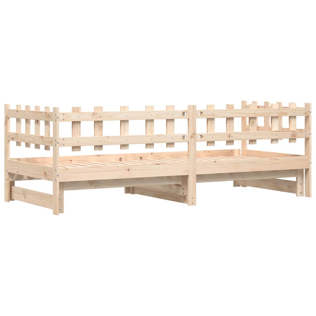 Dnevni ležaj na izvlačenje 2 x (90 x 200) cm masivna borovina