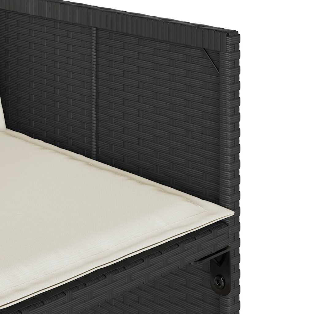 Vrtne stolice s jastucima 4 kom crne od poliratana