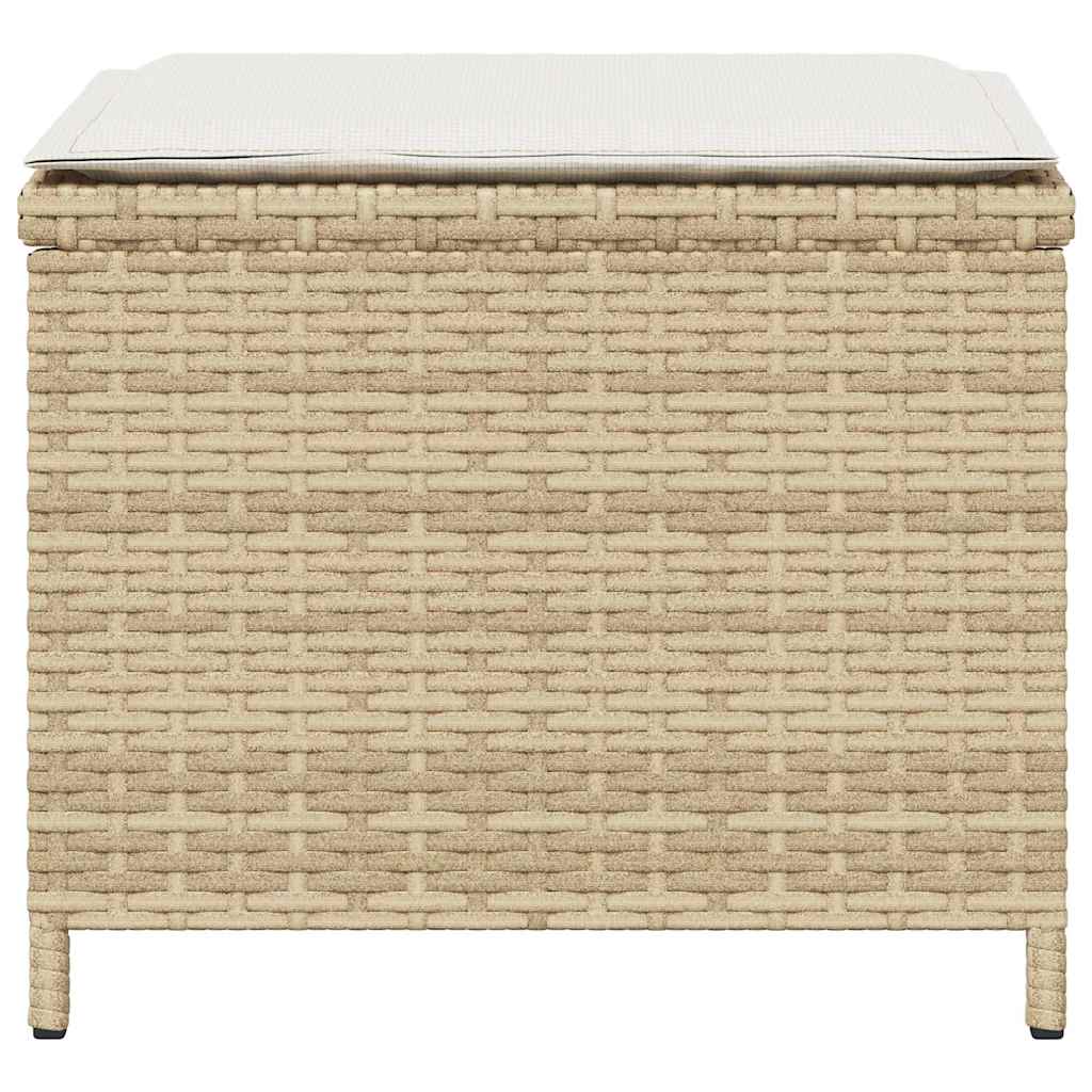 Vrtni taburei s jastucima 4 kom bež 41x41x36 cm od poliratana
