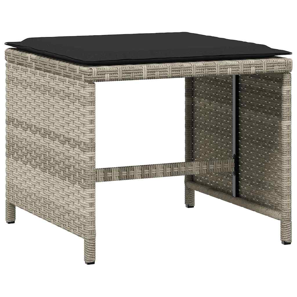 Vrtni taburei s jastucima 4 kom 41x41x36 cm od poliratana