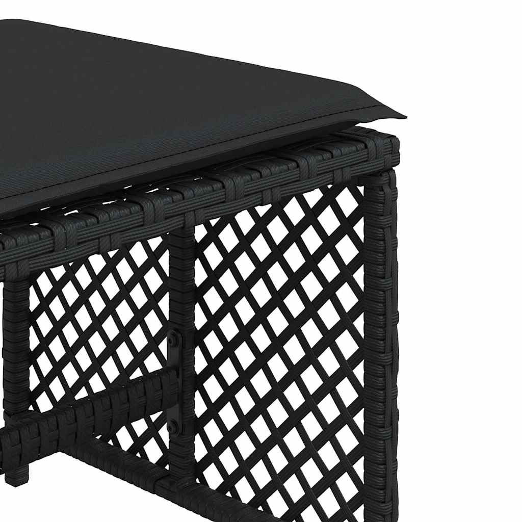 Vrtni stolci s jastucima 4 kom crni 41x41x36 cm od poliratana