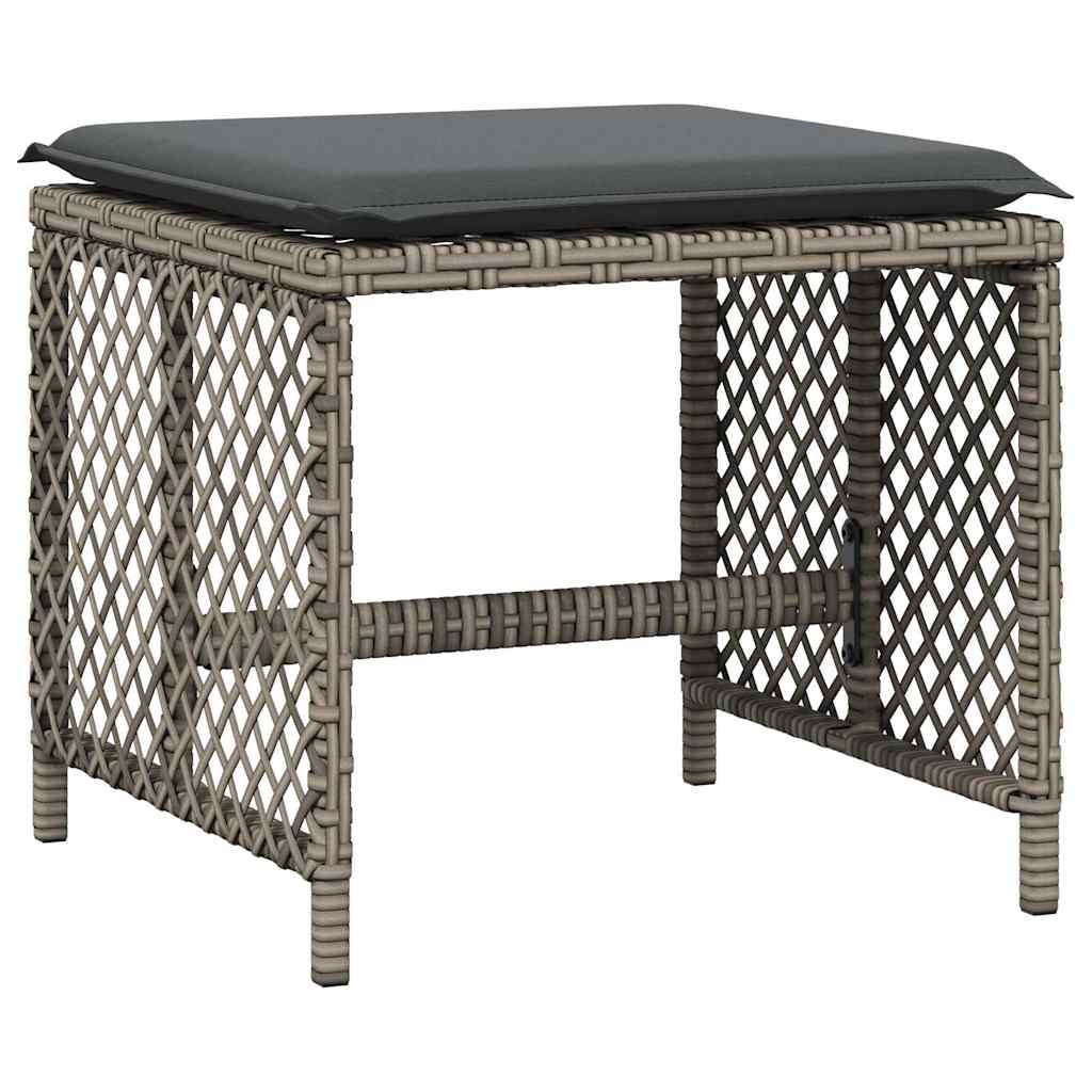Vrtni stolci s jastucima 4 kom sivi 41x41x36 cm od poliratana