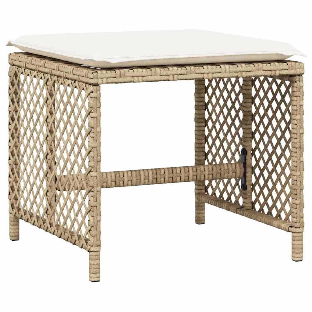 Vrtni stolci s jastucima 4 kom bež 41x41x36 cm od poliratana