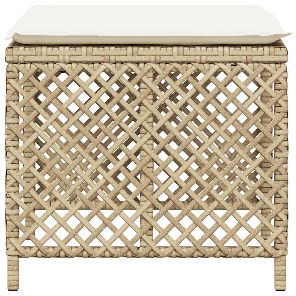 Vrtni stolci s jastucima 4 kom bež 41x41x36 cm od poliratana