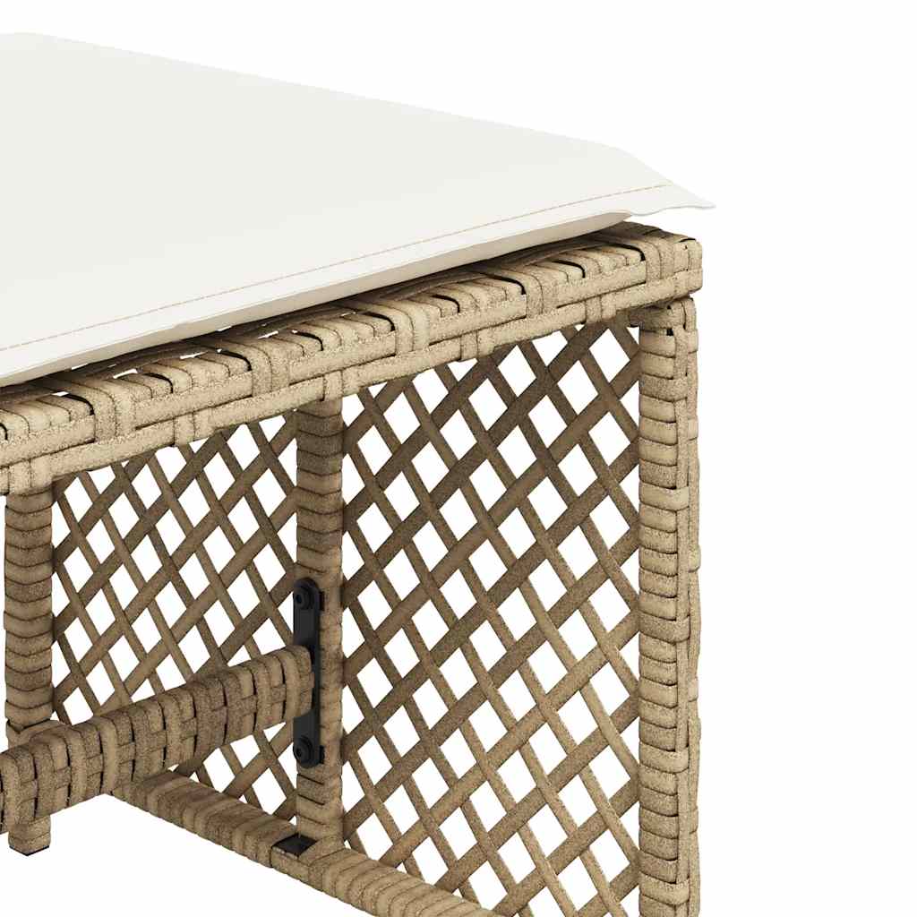 Vrtni stolci s jastucima 4 kom bež 41x41x36 cm od poliratana