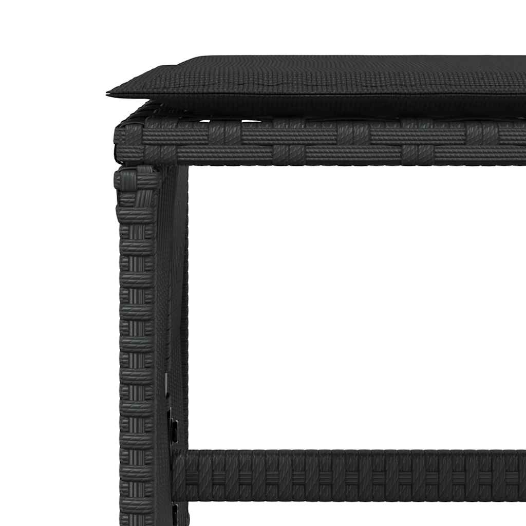 Vrtni stolci s jastucima 4 kom crni 41x41x36 cm od poliratana