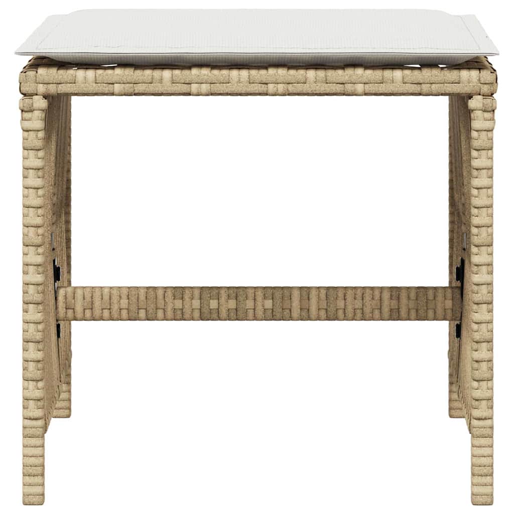 Vrtni stolci s jastucima 4 kom bež 41x41x36 cm od poliratana