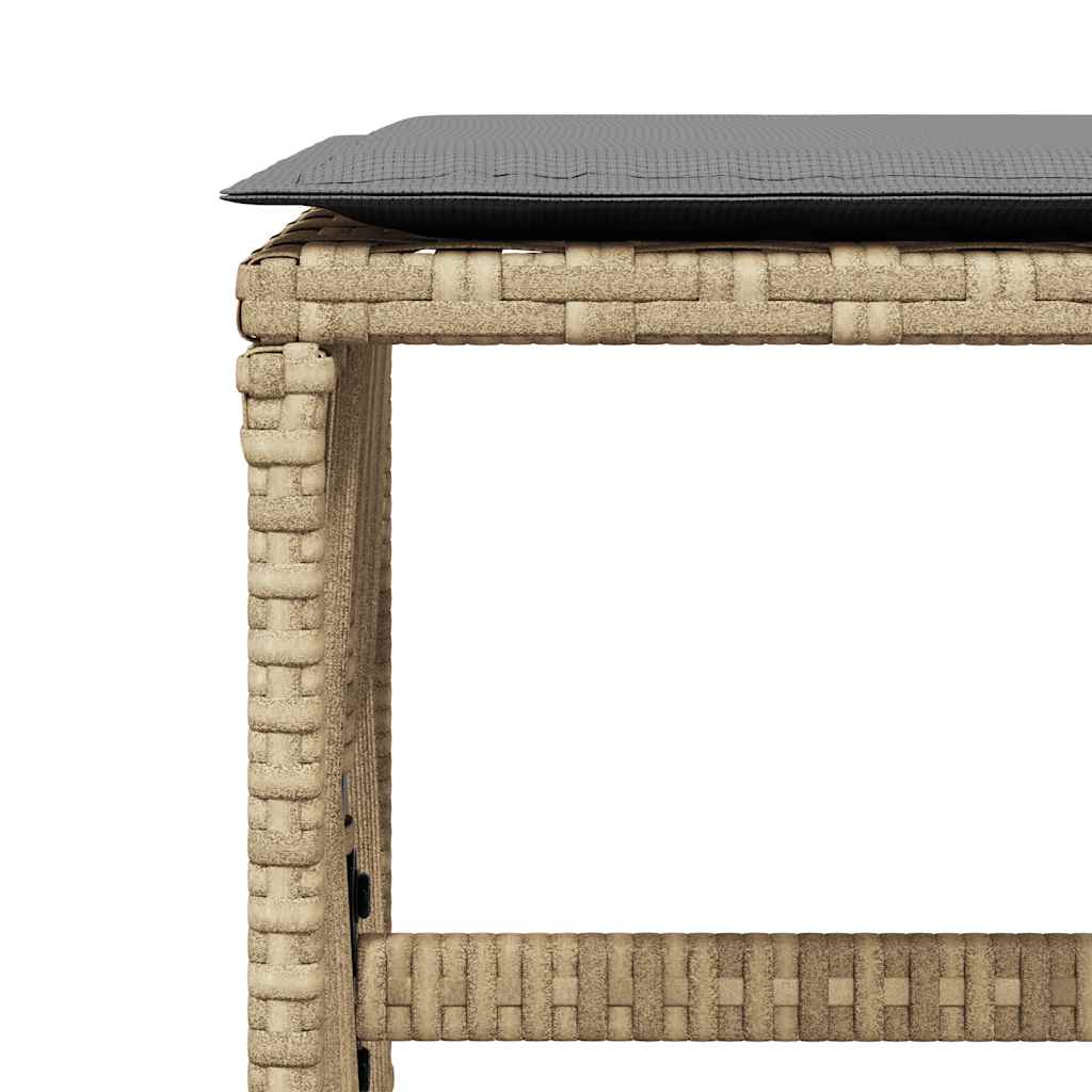 Vrtni taburei s jastucima 4 kom 41x41x36 cm od poliratana