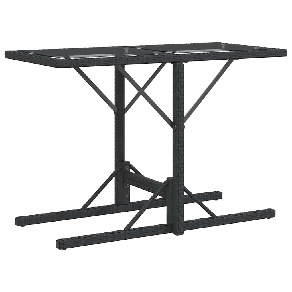 3-dijelni bistro set s jastucima crni od poliratana