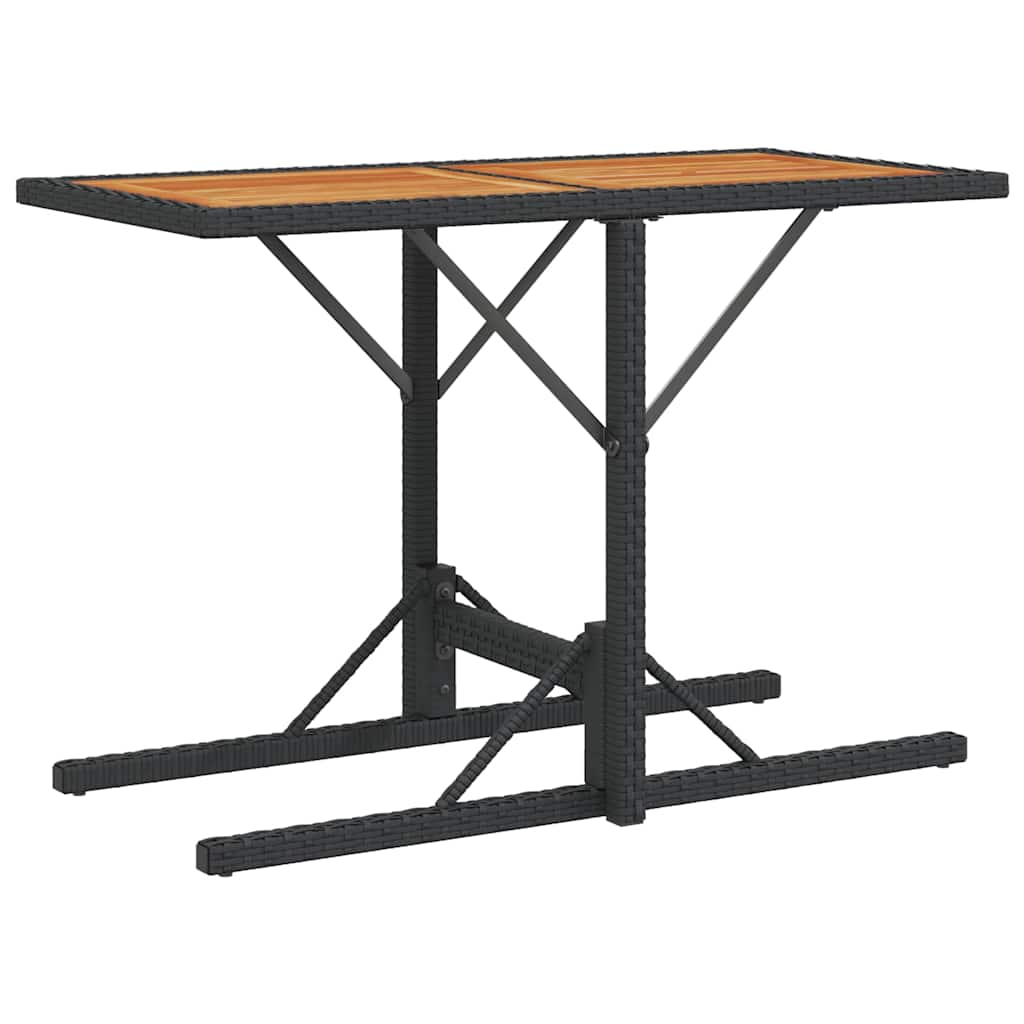 3-dijelni bistro set s jastucima crni od poliratana
