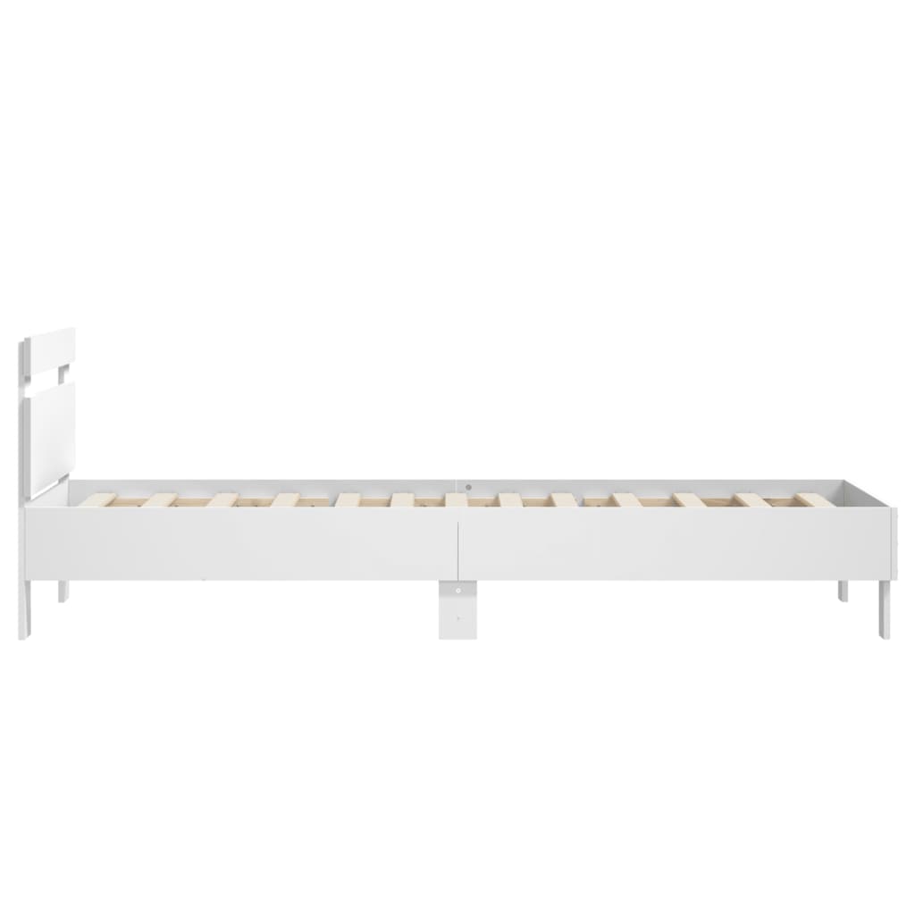 Okvir kreveta s uzglavljem bijeli 90 x 200 cm konstruirano drvo