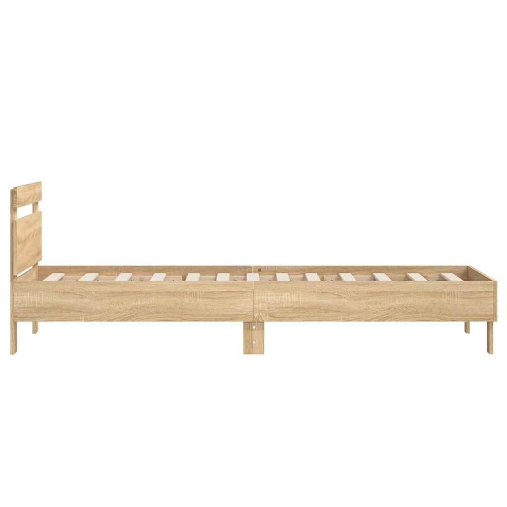 Okvir za krevet s uzglavljem boja hrasta 75x190 cm drveni