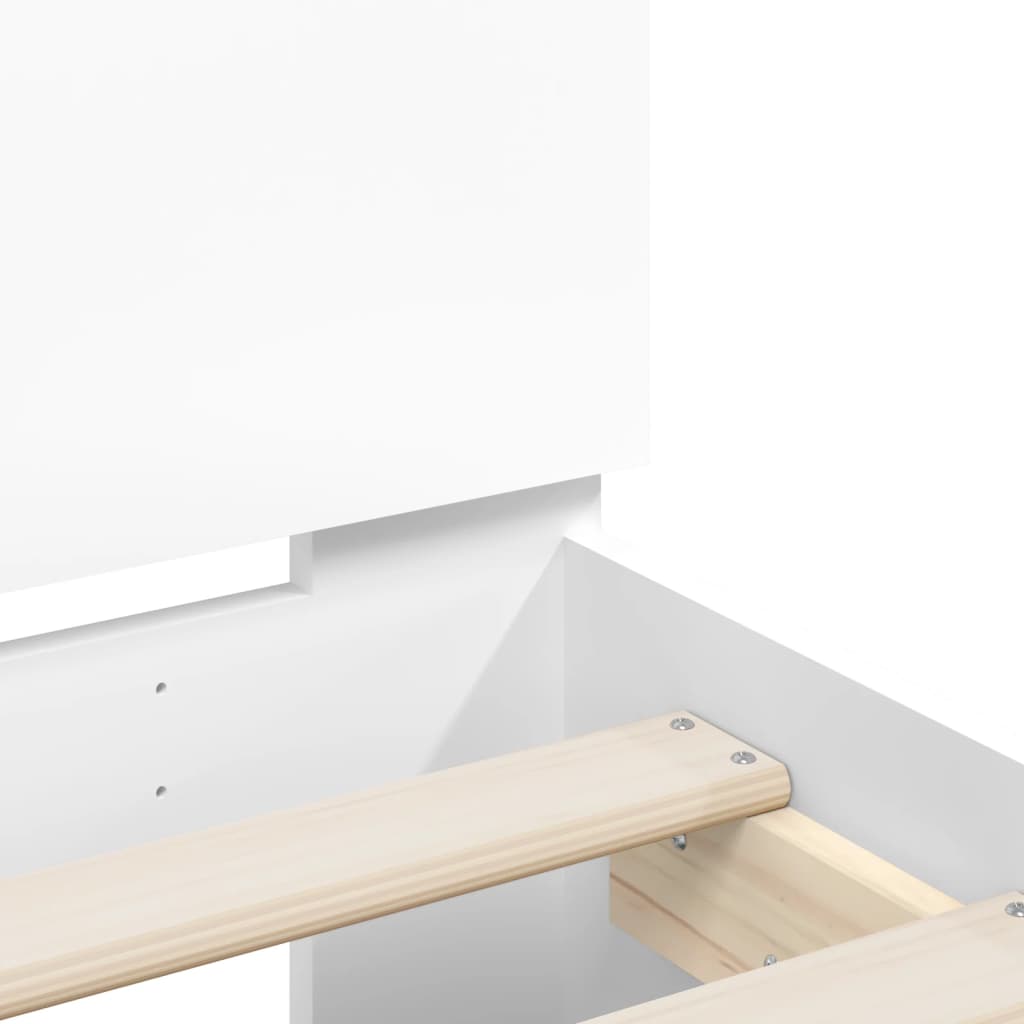 Okvir za krevet s uzglavljem i LED svjetlima bijeli 100x200 cm