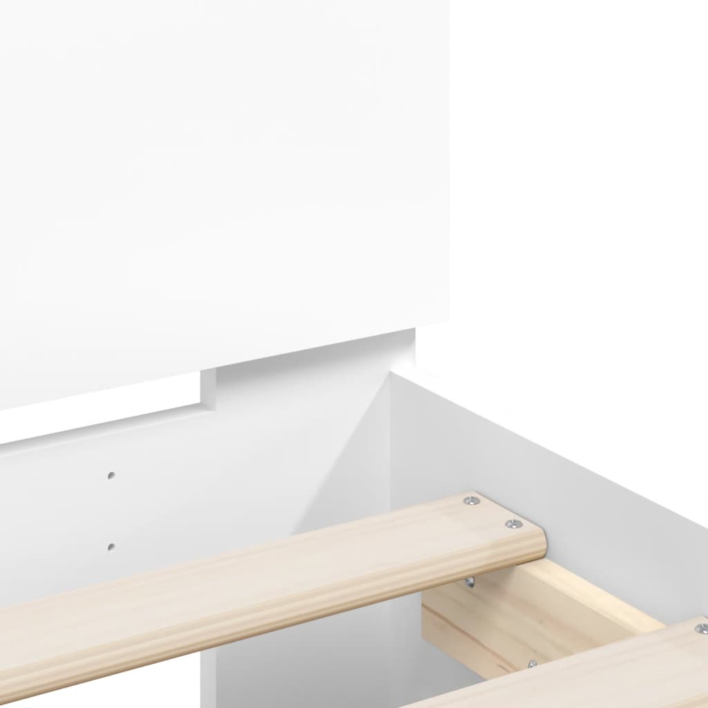 Okvir za krevet s uzglavljem i LED svjetlima bijeli 90x200 cm