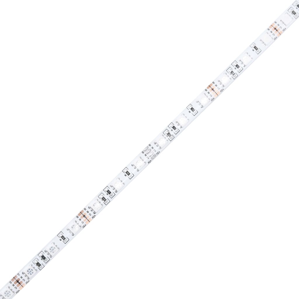 Okvir za krevet s uzglavljem i LED svjetlima bijeli 90x200 cm