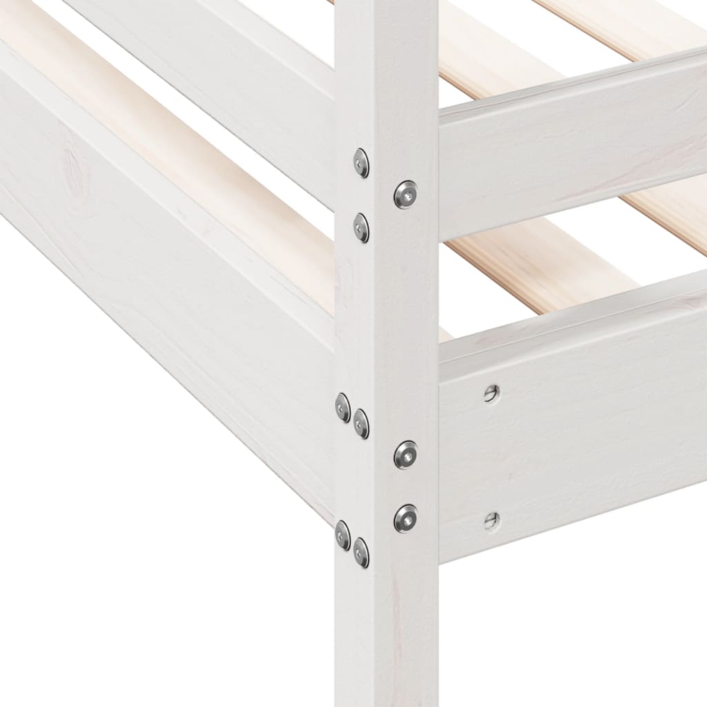 Krevet na kat 80x200/140x200 cm masivna borovina bijela