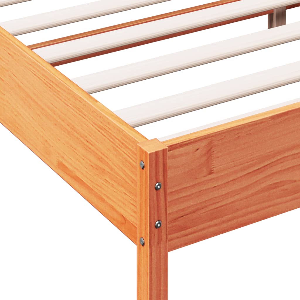 Okvir kreveta bez madraca voštano smeđi 120x190 cm od borovine