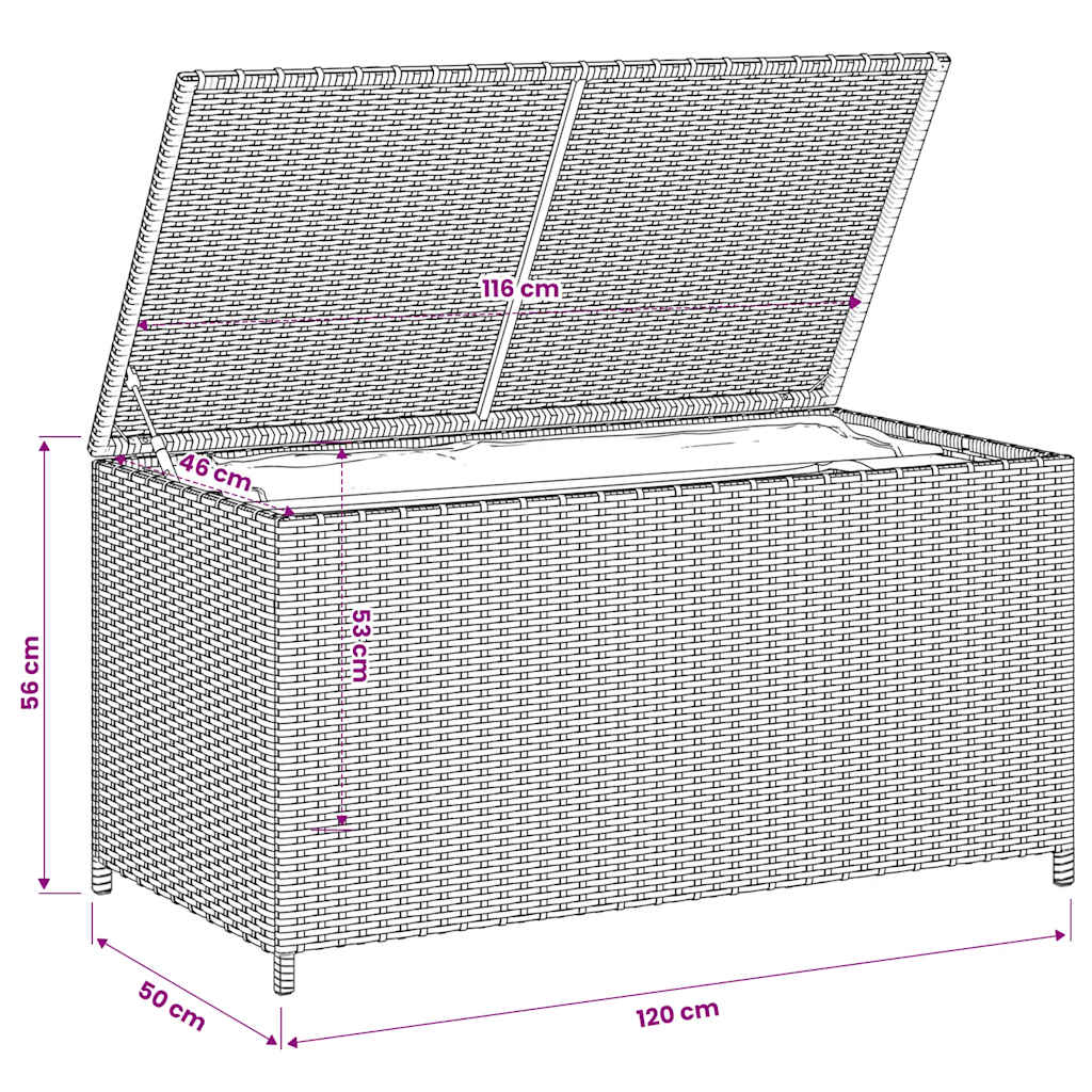 Vrtna kutija za pohranu prošarana bež 190 L od poliratana