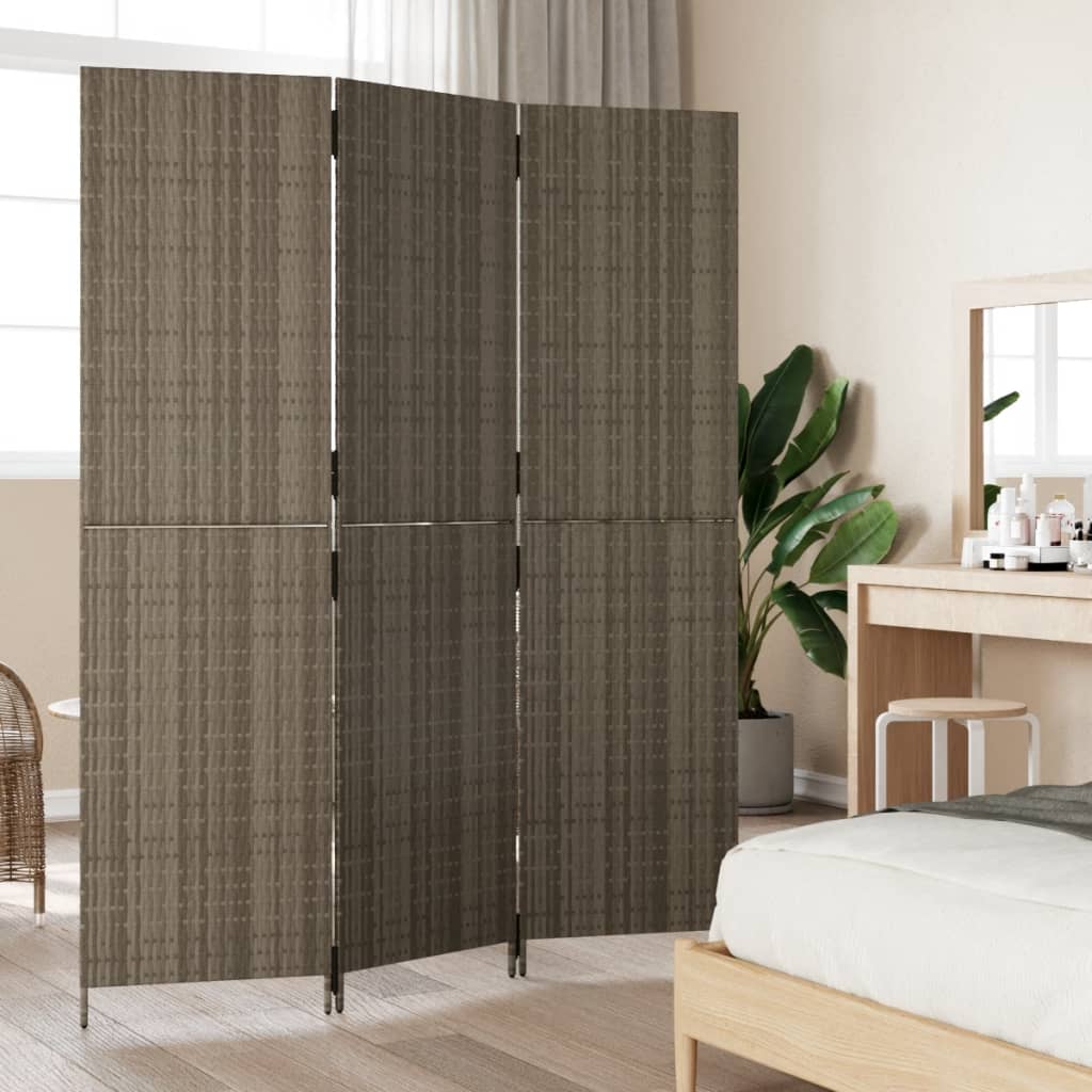 Sobna pregrada s 3 panela siva od poliratana