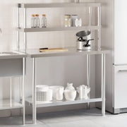 Kuhinjski radni stol s policom 110x55x150 cm nehrđajući čelik
